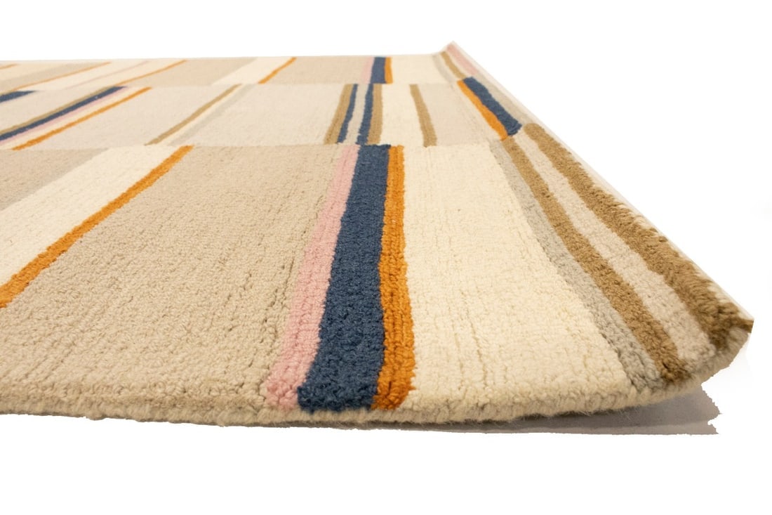 Pastel Brown Trellis 5X8 Hand-Tufted Modern Rug - 10