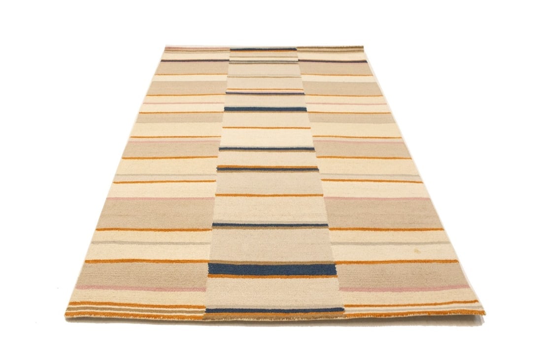 Pastel Brown Trellis 5X8 Hand-Tufted Modern Rug - 3