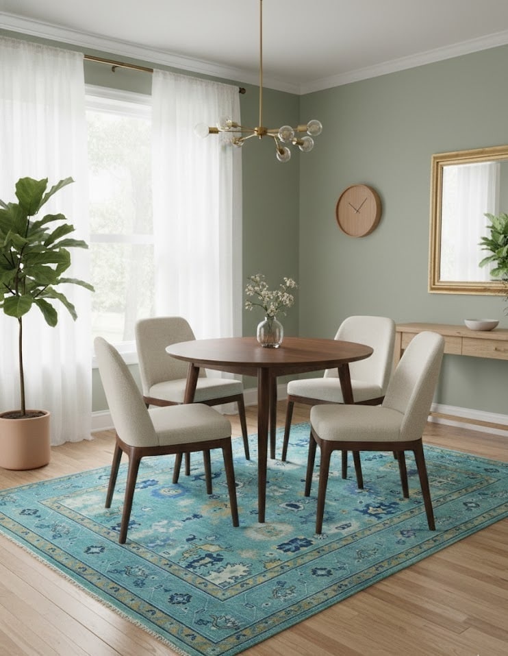 Blue Floral Modern 5X7 Kazak Pakistan Rug - 2