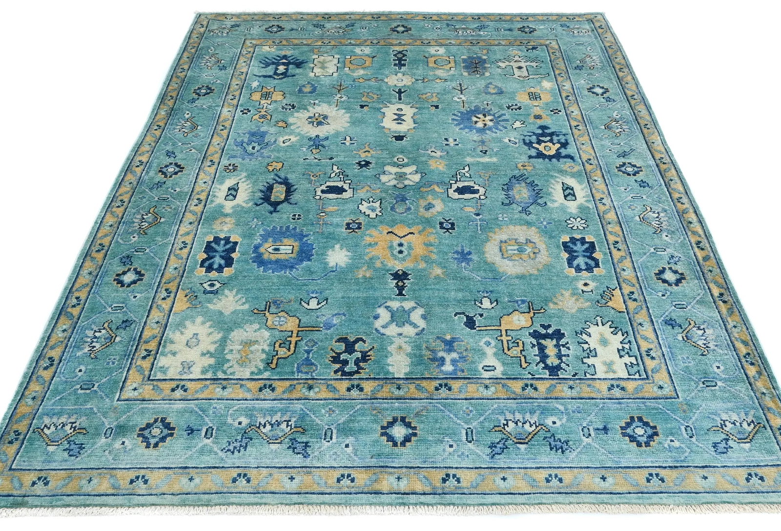 Blue Floral Modern 5X7 Kazak Pakistan Rug - 3
