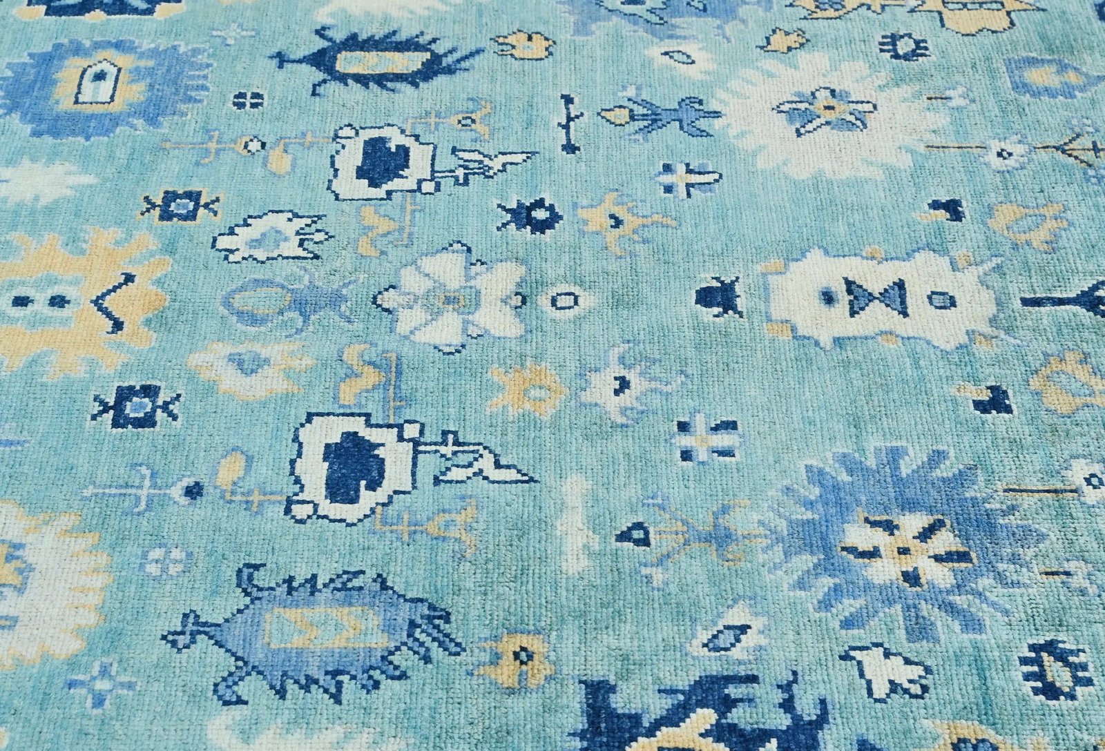 Blue Floral Modern 5X7 Kazak Pakistan Rug - 6