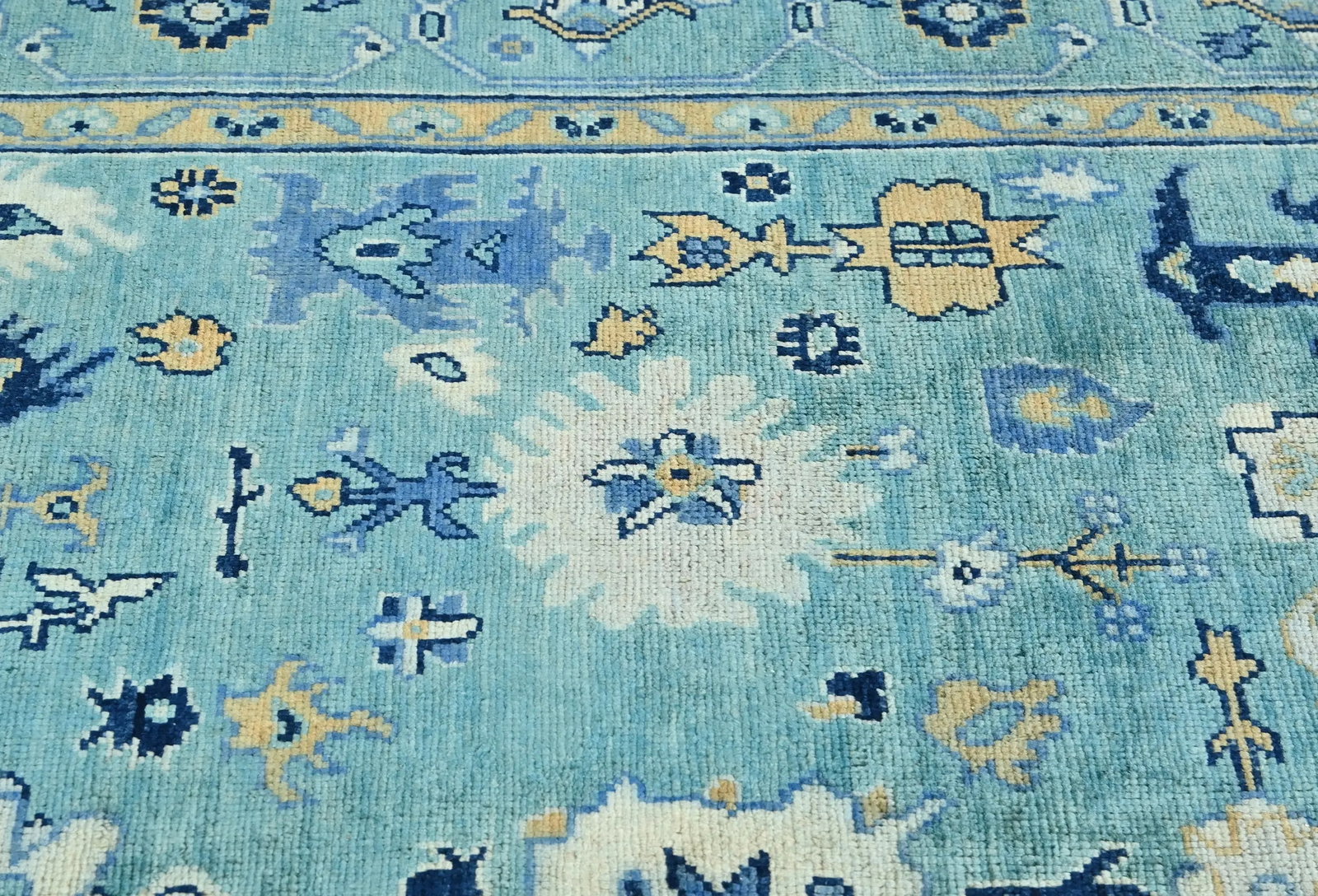 Blue Floral Modern 5X7 Kazak Pakistan Rug - 8