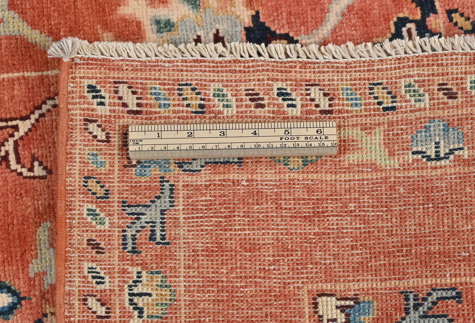 Orange Floral Modern 4X6 Kazak Osuhak Pakistan Rug - 12