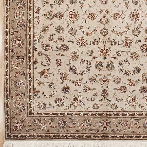 Hand-Knotted Sino-Kashan Beige Mauve All-Over Floral Oriental Rug Carpet 8' x 10' - 6