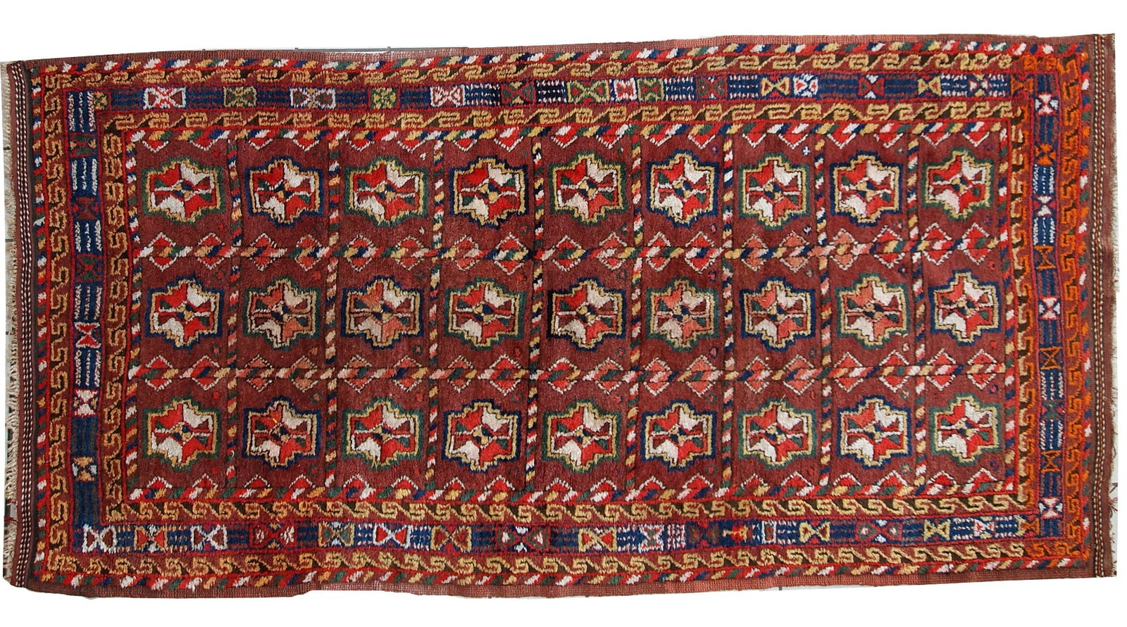 Handmade antique Persian Kurdish rug 3.9' x 7.5' (119cm x 230cm) 1920s - 2
