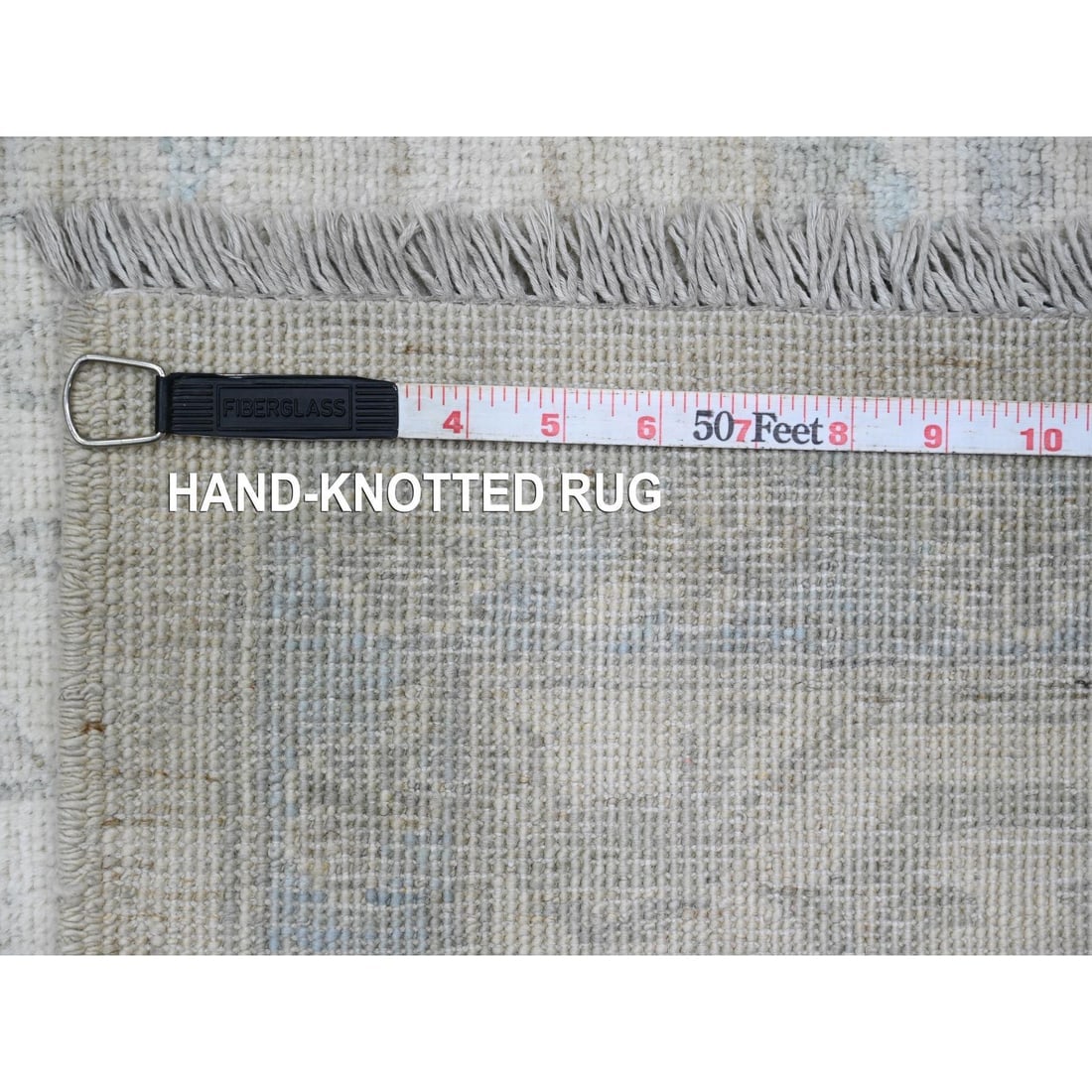 Gray Peshawar Heriz All Over Design Hand Knotted All Wool Oriental Rug - 11