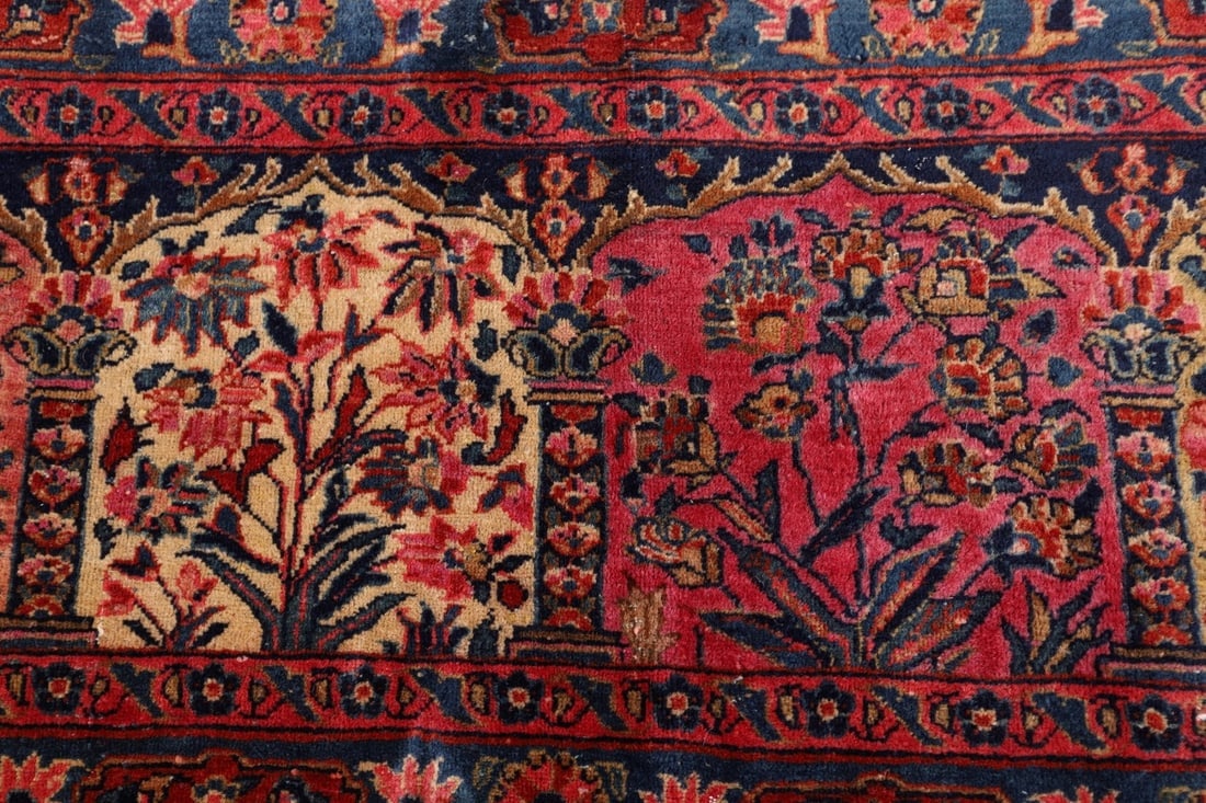 Pre-1900 Vegetable Dye Sarouk Mohajeran Persian Area Rug 10x13 - 11
