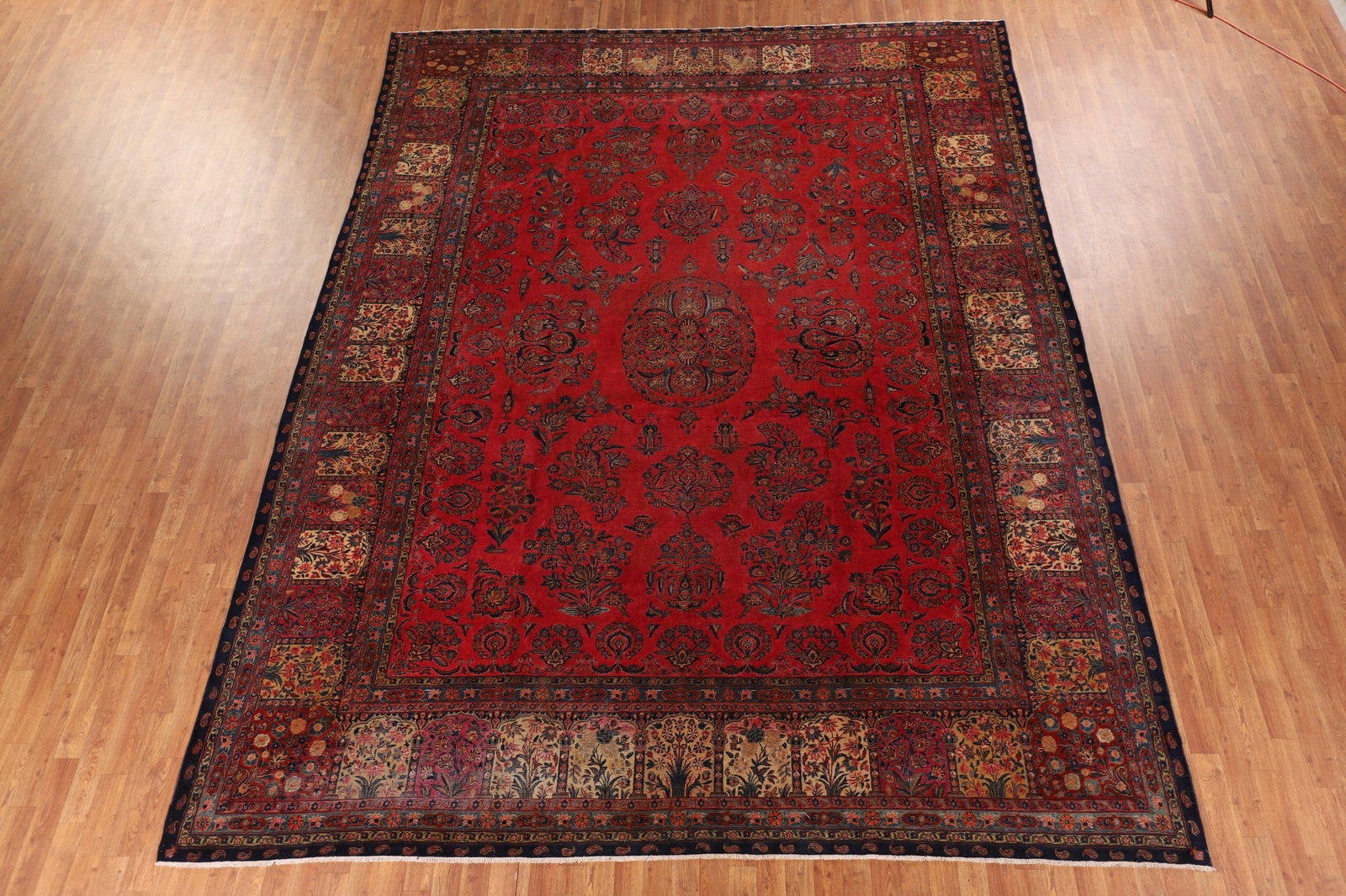 Pre-1900 Vegetable Dye Sarouk Mohajeran Persian Area Rug 10x13 - 18