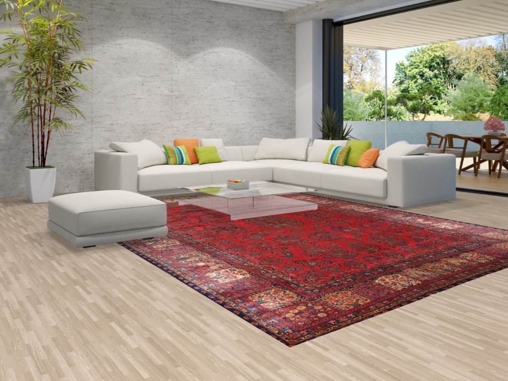 Pre-1900 Vegetable Dye Sarouk Mohajeran Persian Area Rug 10x13 - 2