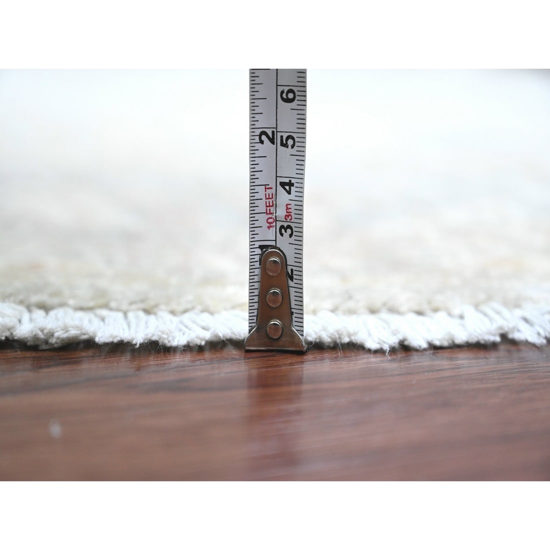 Gray Peshawar Ziegler Mahal Design Hand Knotted Pure Wool Round Rug - 5