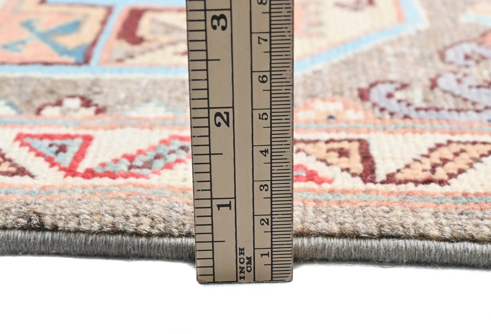 Brown Geometric Modern 4X6 Kazak Oushak Pakistan Rug - 11