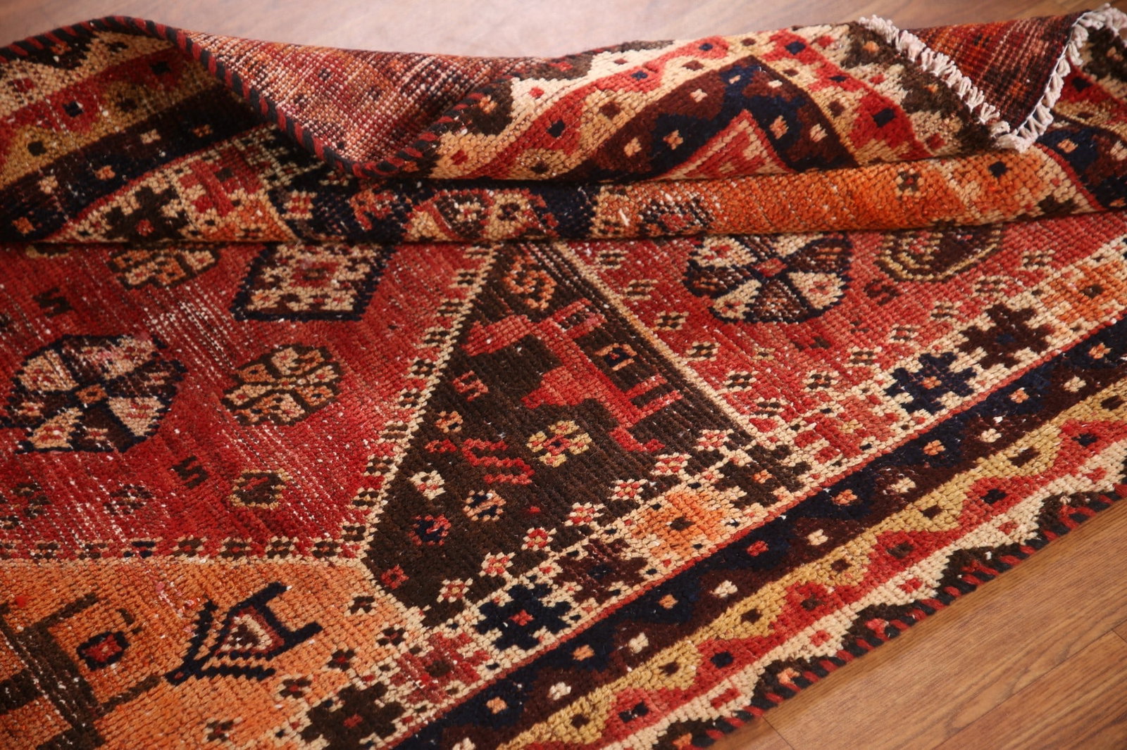 Vegetable Dye Animals Tribal Qashqai Persian Rug 3x6 - 16