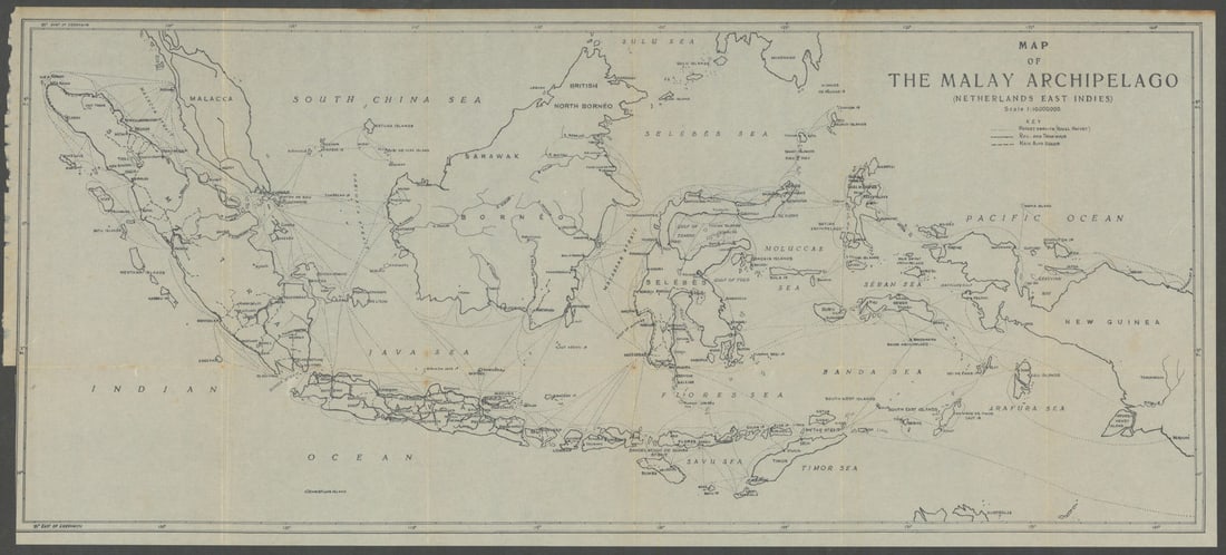 The Malay Archipelago (Netherlands East Indies), Indonesia. VAN STOCKUM 1930 map: Title: The Malay Archipelago (Netherlands East Indies), Indonesia. VAN STOCKUM 1930 map Description: Map of the Malay Archipelago (Netherlands East Indies)' by Van Stockum & Sons. Published 1930. Vint
