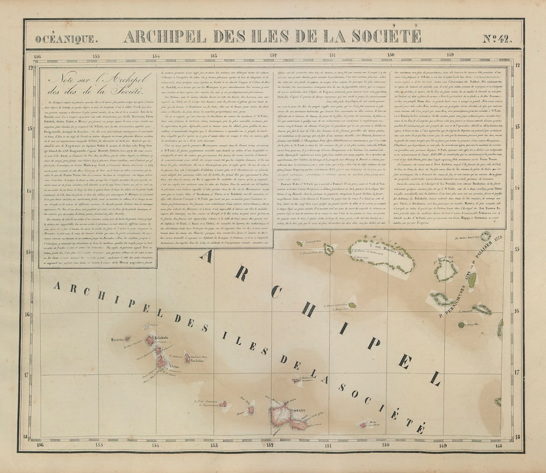 Océanique Iles de la Société #42 Tahiti Rangiroa Polynesia VANDERMAELEN 1827 map: Title: Océanique Iles de la Société #42 Tahiti Rangiroa Polynesia VANDERMAELEN 1827 map Description: Océanique - Archipel des iles de la Société [Note sur l'Archipel des
