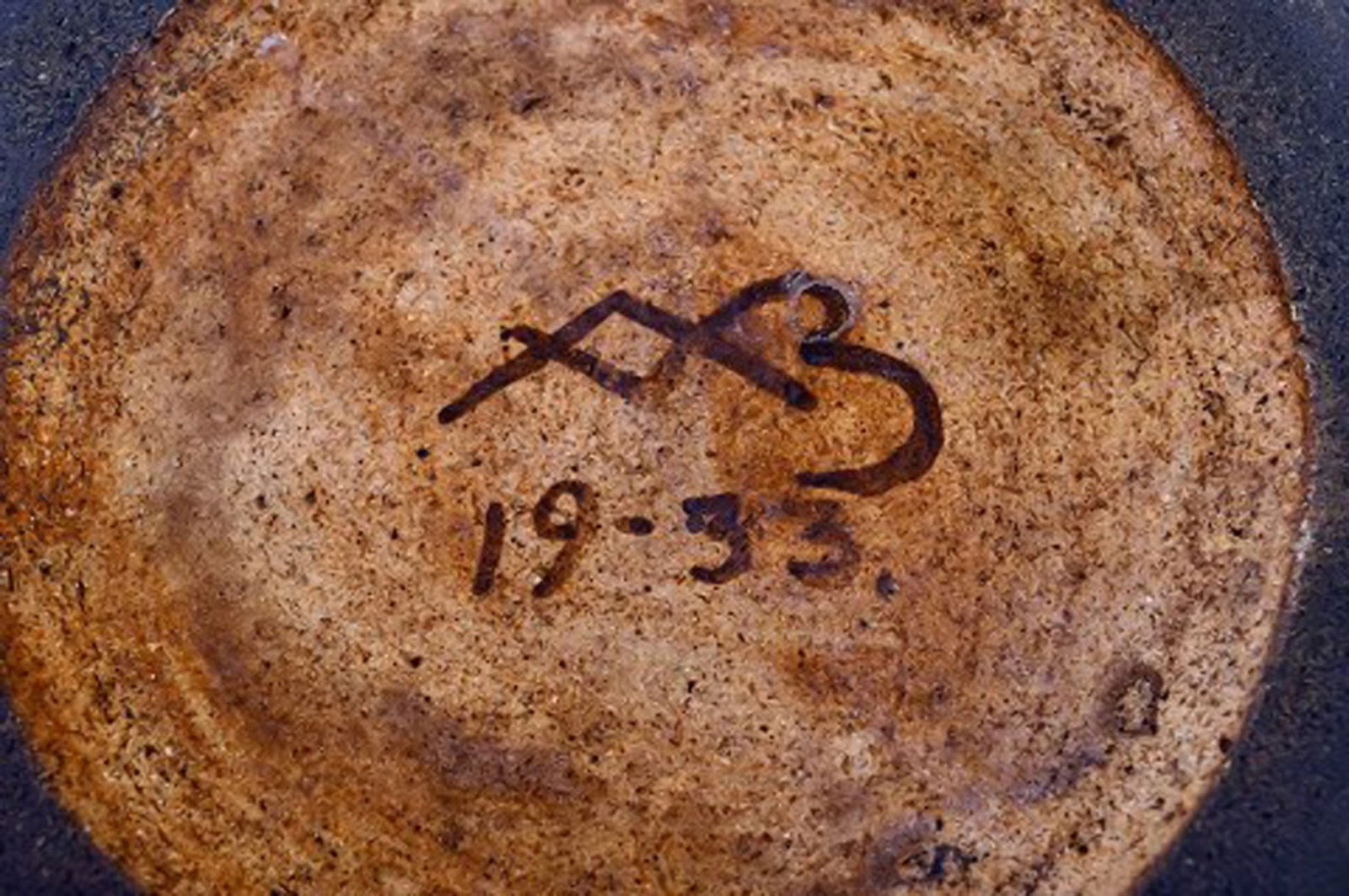 Colossal Arne Bang unique vase in glazed ceramics with brand from pharmacy in Aalborg, Denmark. - 9