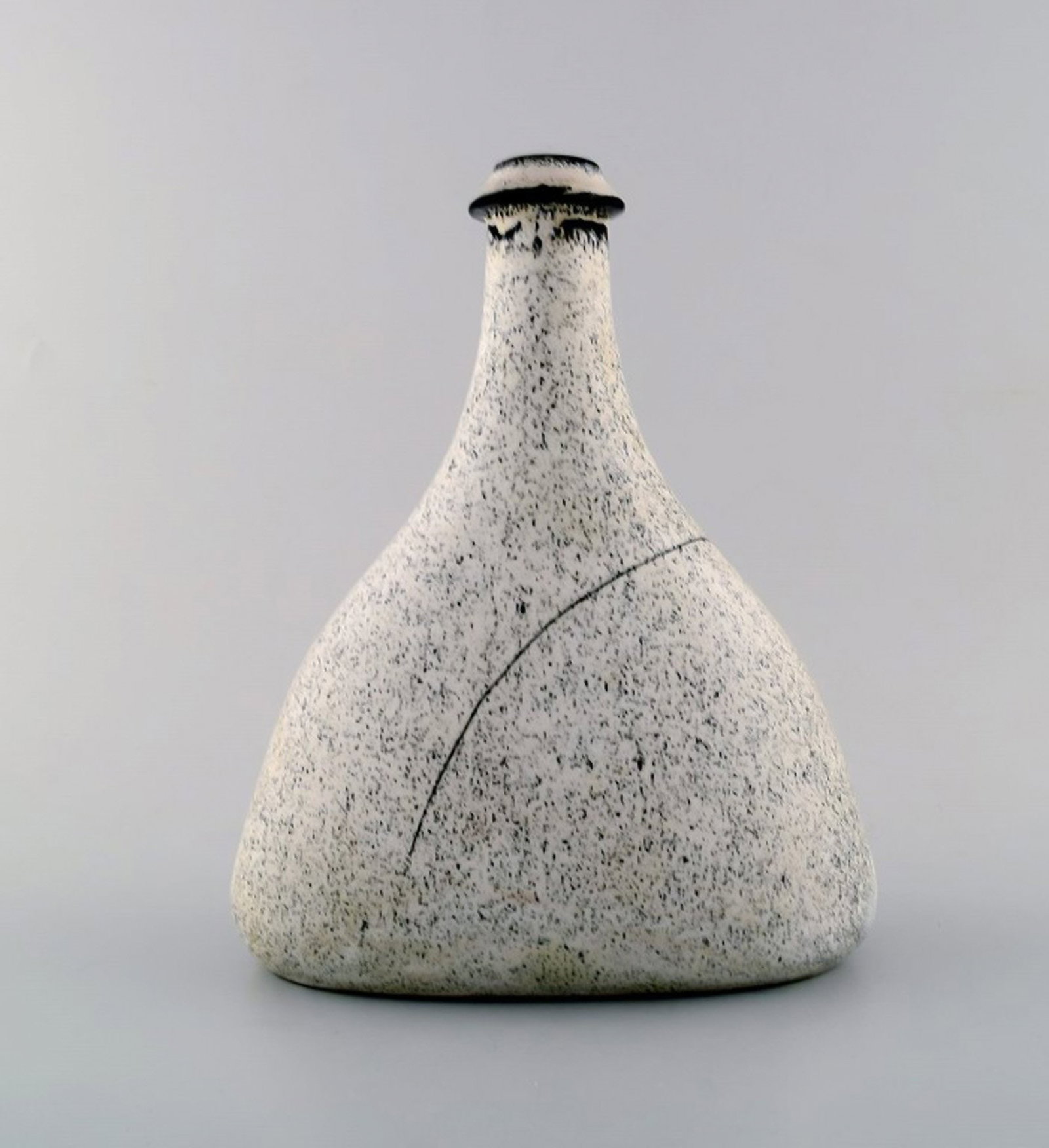 Kähler, Denmark, bottle-shaped glazed vase, 1930 s.: Title: Kähler, Denmark, bottle-shaped glazed vase, 1930 s. Description: Kähler, Denmark, bottle-shaped glazed vase, 1930 s. Designed by Svend Hammershøi. Glaze in black and gray. Measur