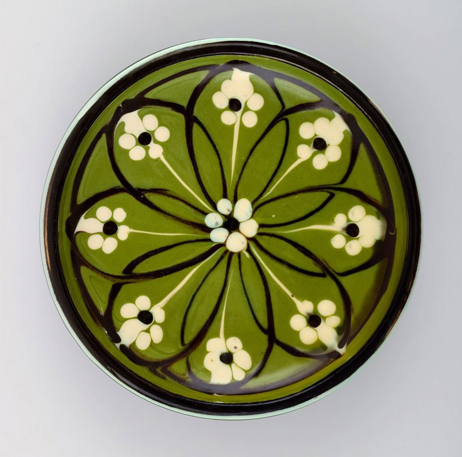 Kähler, Denmark, glazed stoneware bowl. Approximately 1940s.: Title: Kähler, Denmark, glazed stoneware bowl. Approximately 1940s. Description: Kähler, Denmark, glazed stoneware bowl. Approximately 1940s. Stamped. Measures: 12.5 cm. In perfect condition