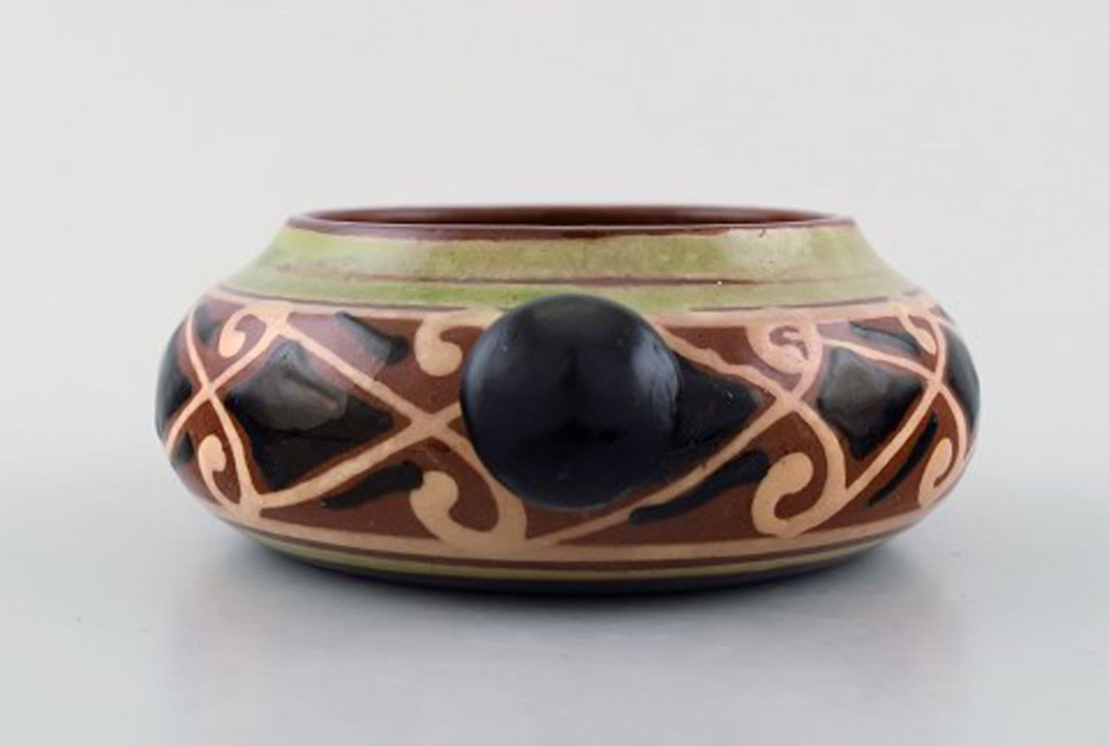 Kähler, Denmark, glazed bowl with handles, stoneware. - 4