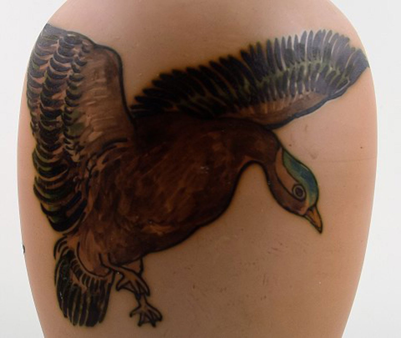 Hjorth, Bornholm, ceramic vase hand painted. - 3