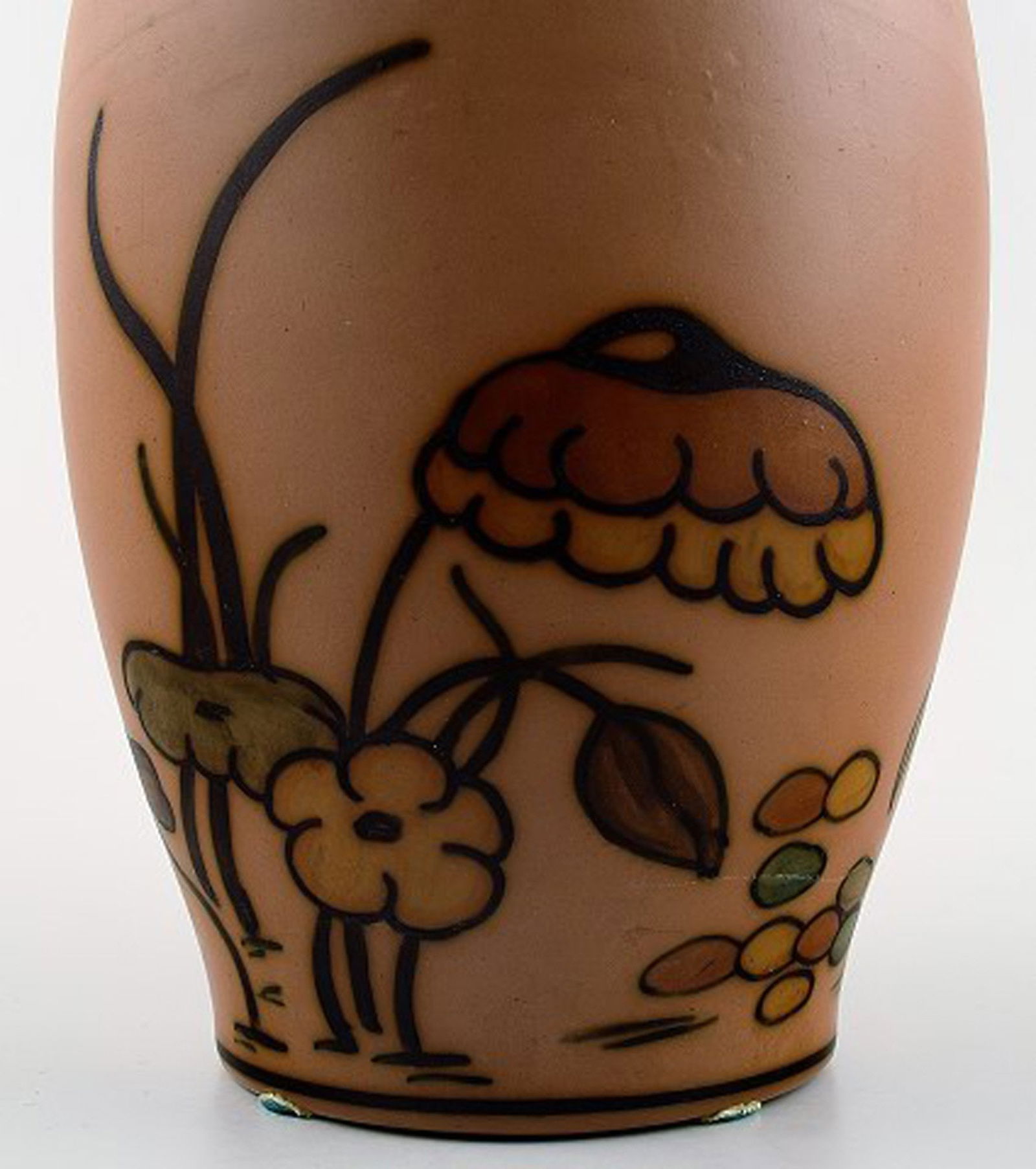 Hjorth, Bornholm, ceramic vase hand painted. - 4