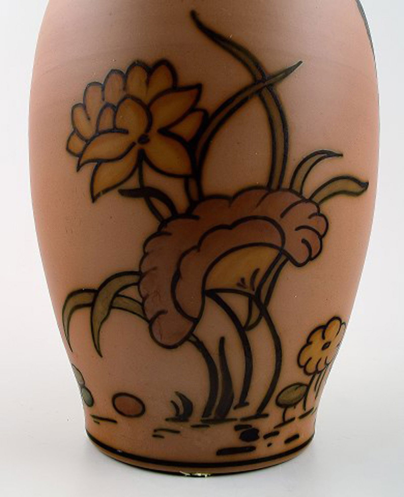 Hjorth, Bornholm, ceramic vase hand painted. - 5