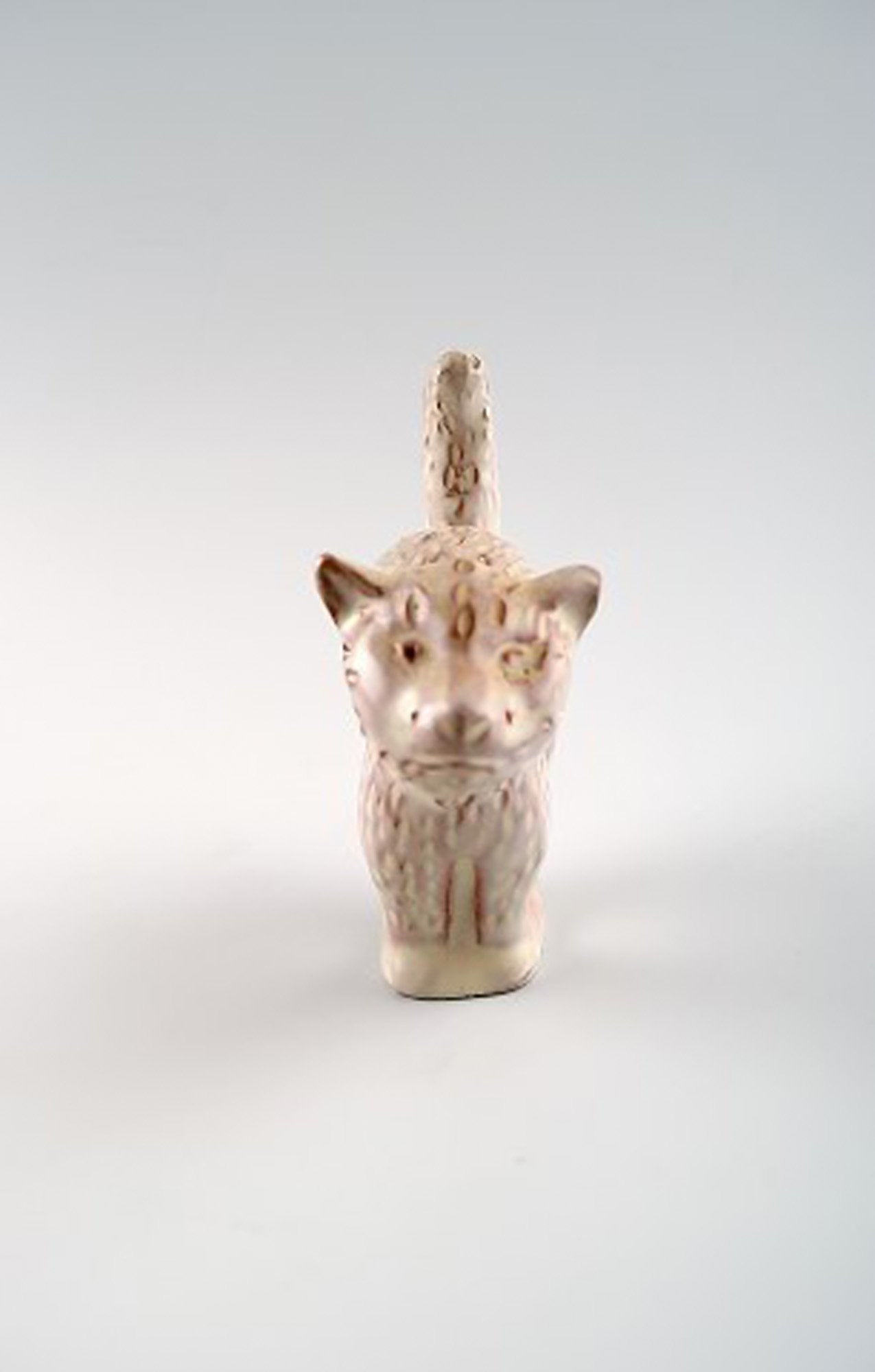 Höganäs, two pottery figurines, cat and skunk. Swedish design. - 3