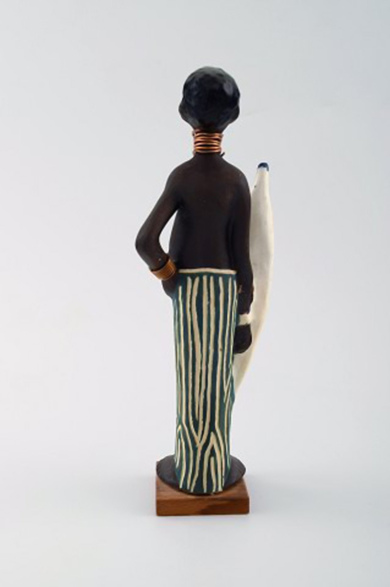 Rolf Palm, Höganäs, unique pottery figurine of chief. - 3
