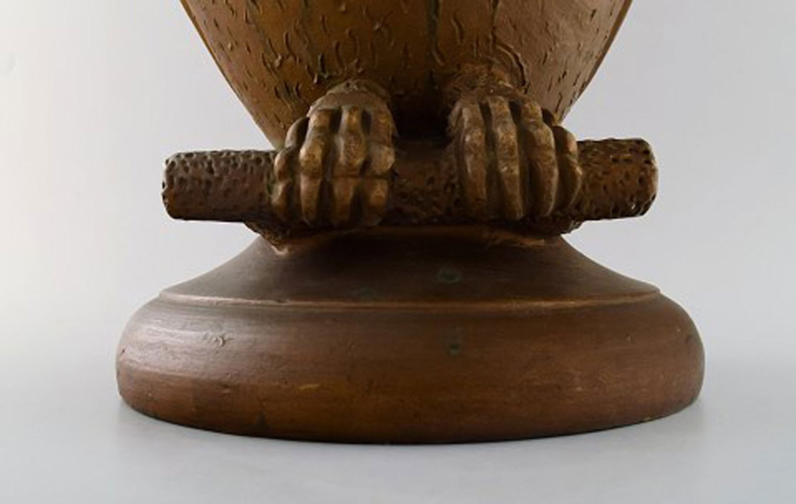 Large Danish Skotterup owl with removable head of glazed earthenware. - 7