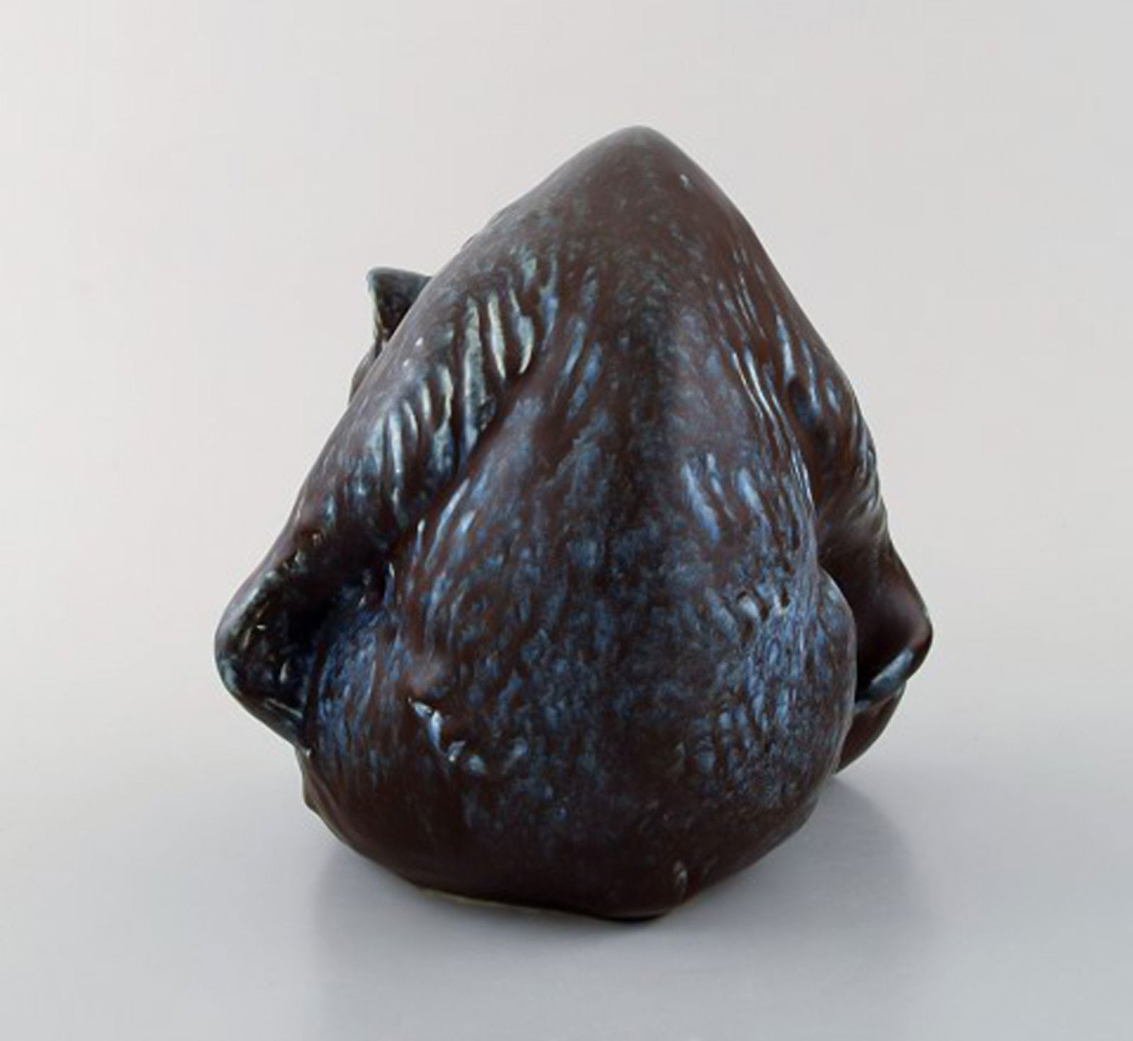 FEJ (Folke and Elsa Jernberg), Sweden. Bear in glazed ceramics. Beautiful glaze in black and blue - 3