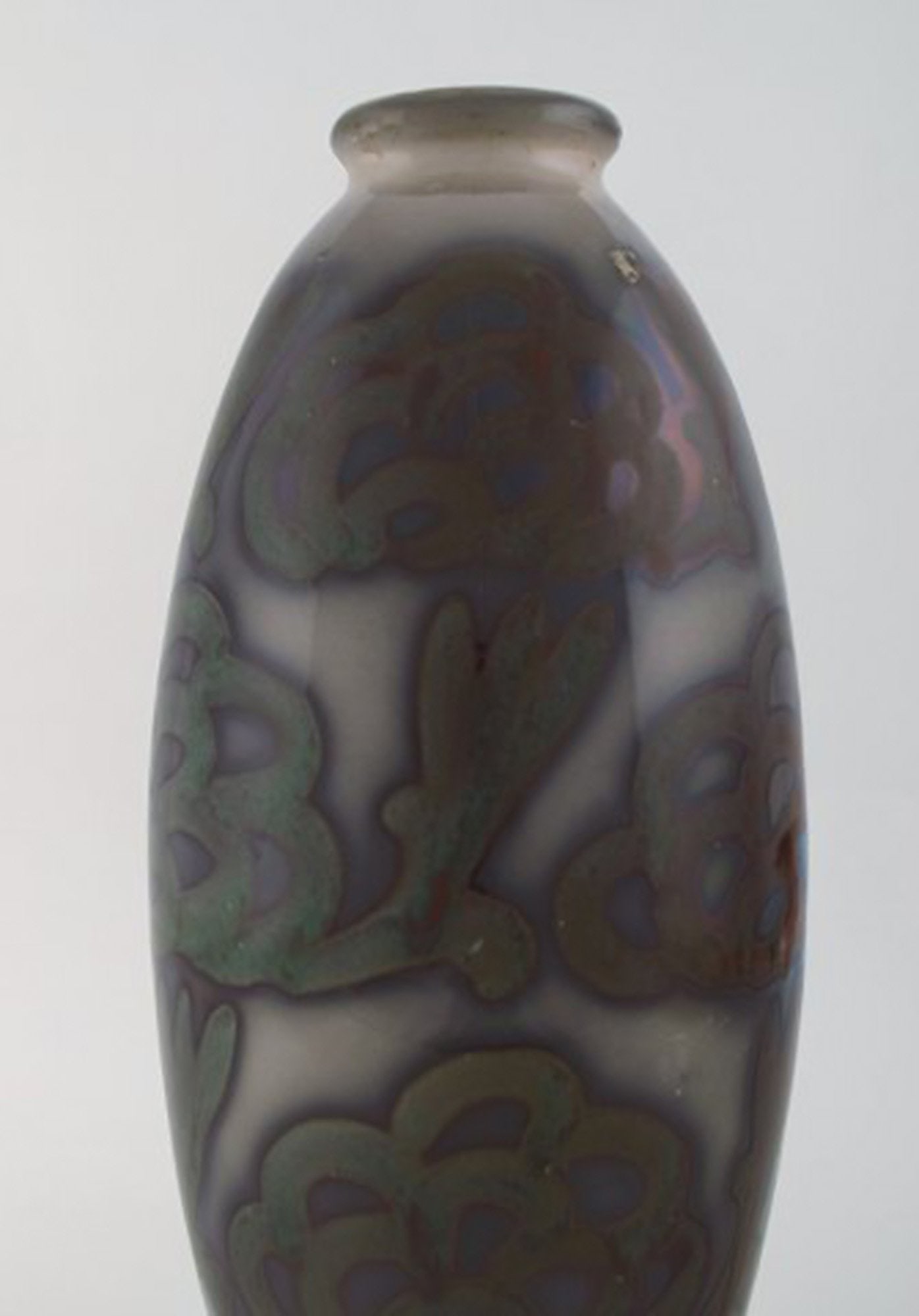 Large Höganäs art nouveau vase in glazed ceramics. Beautiful lustre glaze. 1920 / 30's. - 3