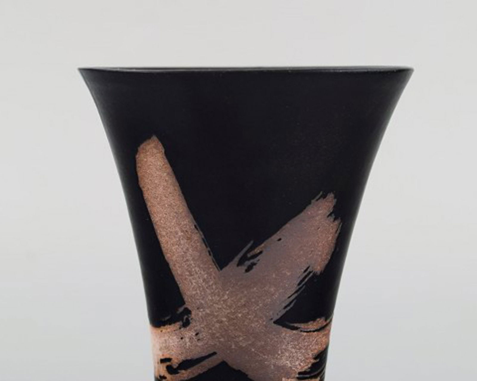 European studio ceramist. Unique vase in glazed ceramics. Ca. 1980. - 3