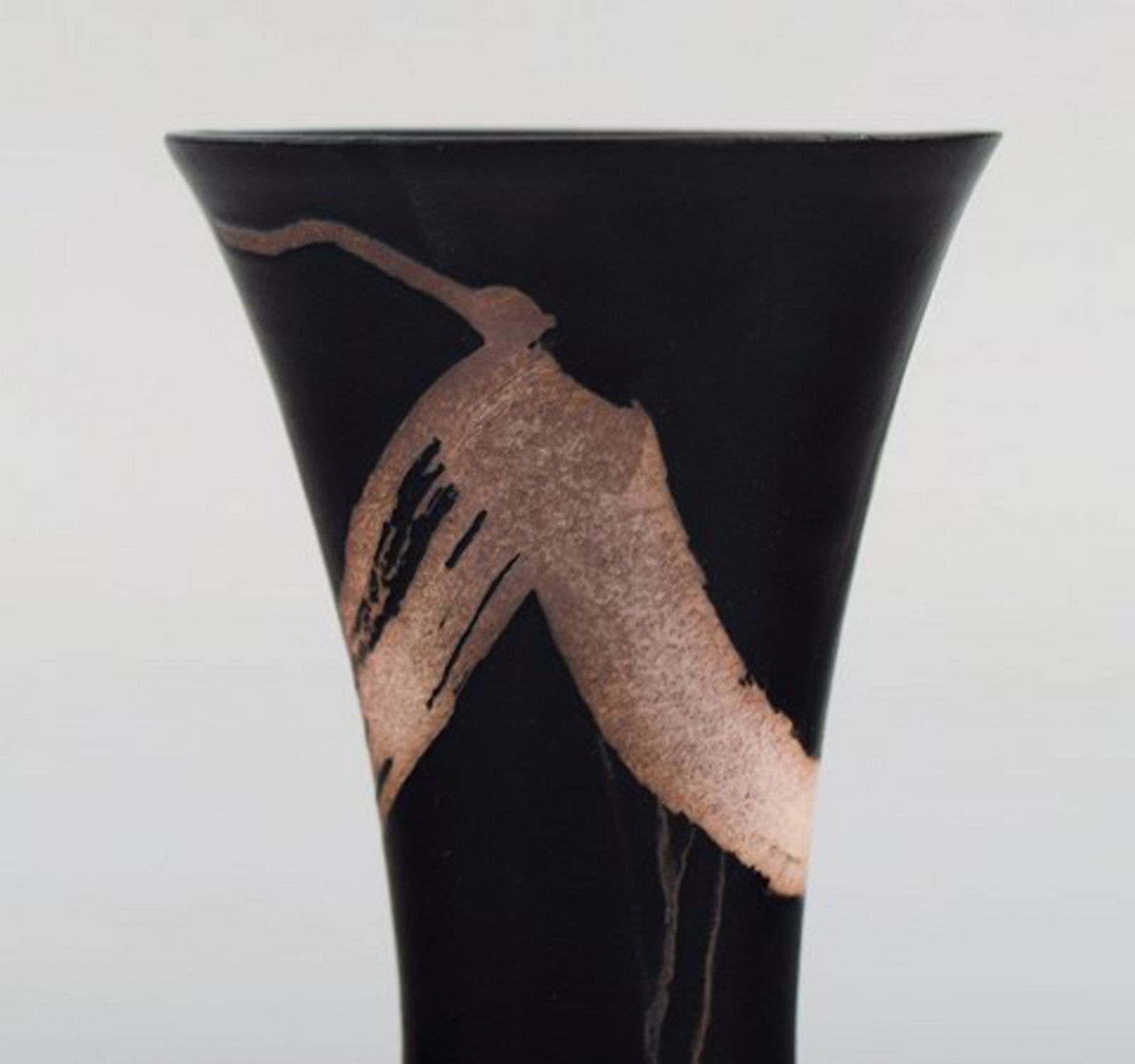 European studio ceramist. Unique vase in glazed ceramics. Ca. 1980. - 5