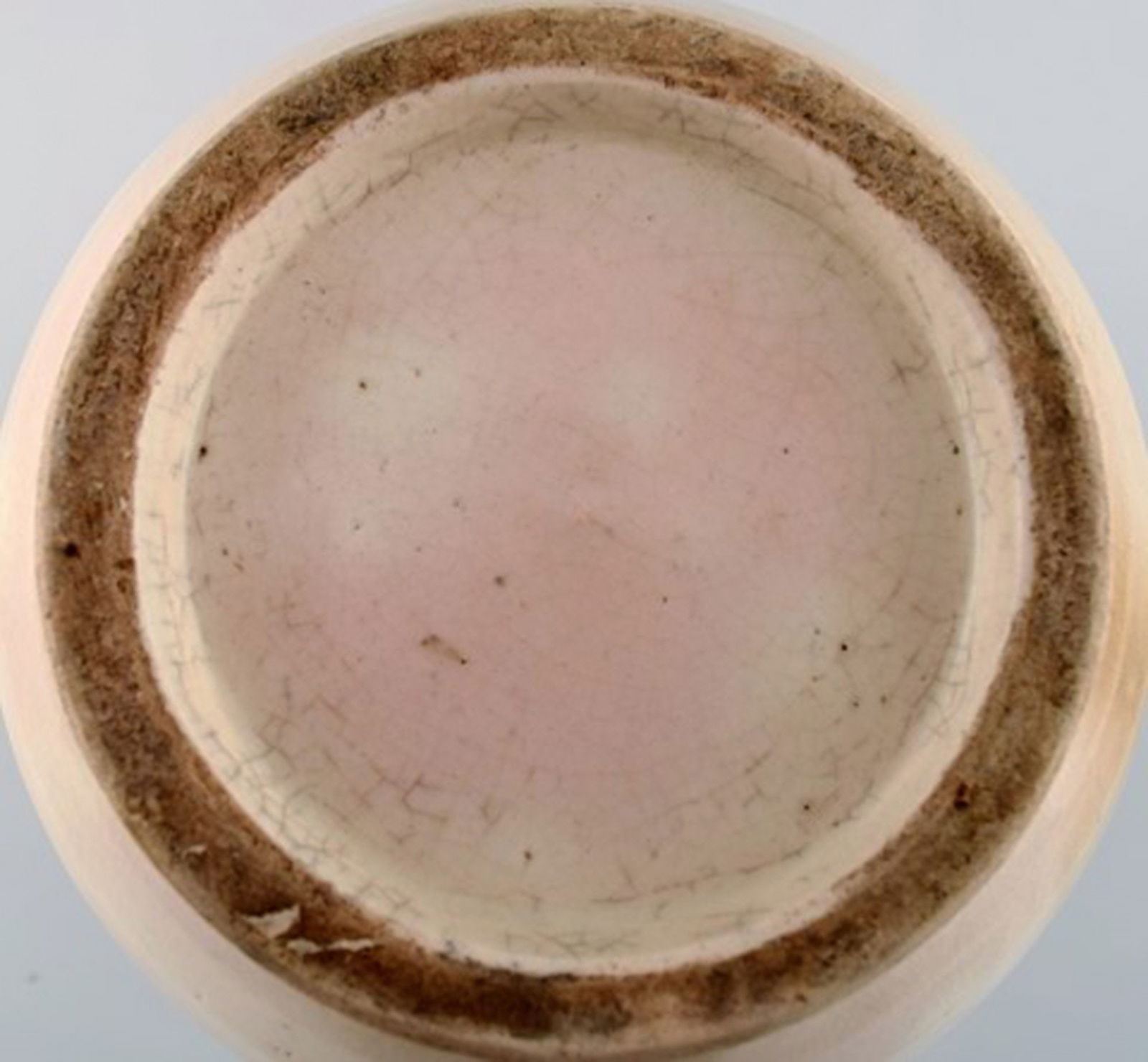 European studio ceramist. Large unique vase in glazed ceramics. Beautiful green blue glaze on a - 7