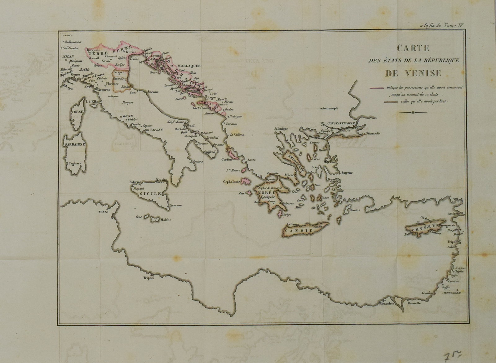 1810 c. Didot Map of Central-Eastern Mediterranean Sea Region -- Carte des Etats de la repiblique de (1 of 1)