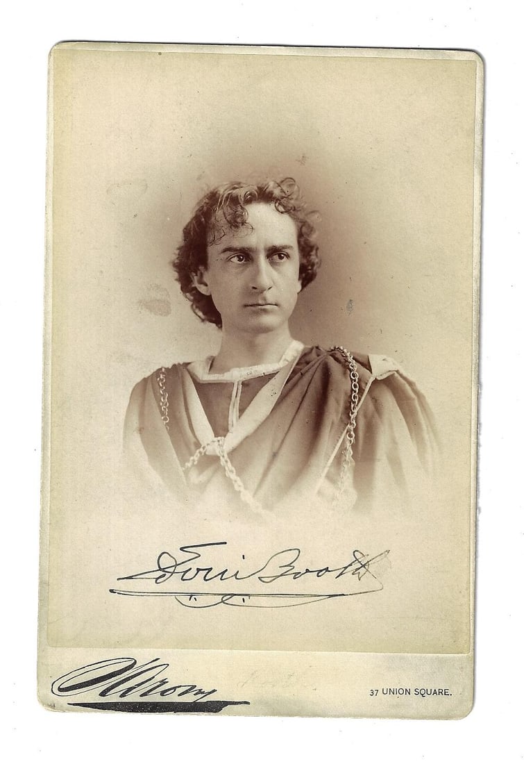 Edwin Booth Signed Cabinet Photo Card: Title: Edwin Booth Signed Cabinet Photo Card Additional Information: A cabinet card signed by actor and brother of John Wilkes Booth, Edwin Booth ( 1833-1893), A very nice signature and annotations