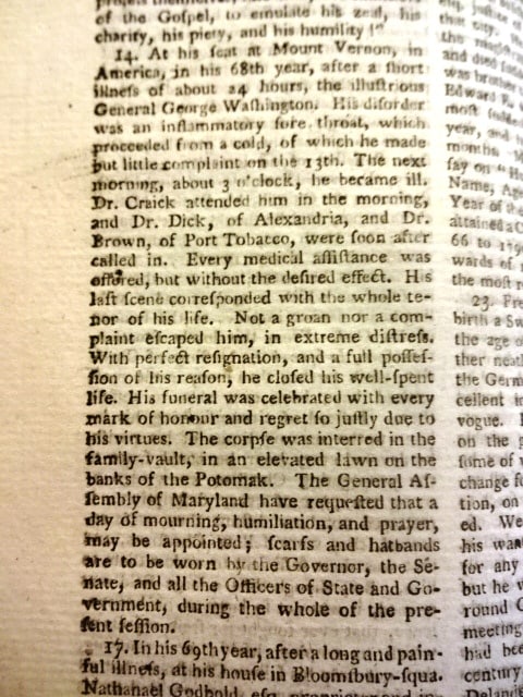 1800 Volume Magazine Death of George Washington - 2