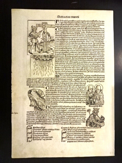 1493 Incunable Leaf Liber Chronicarum Fine Woodcuts (1 of 4)