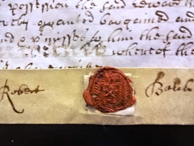 1696 English Vellum Deed Red Wax Seals - 2