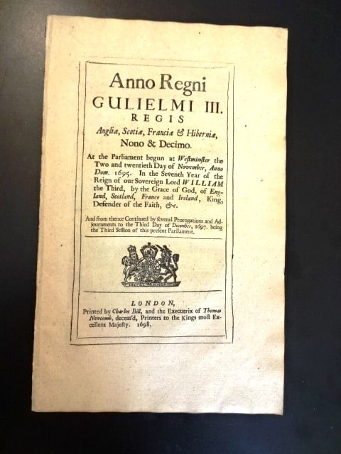 1698 English Act Embezzlement Stores of War - 2