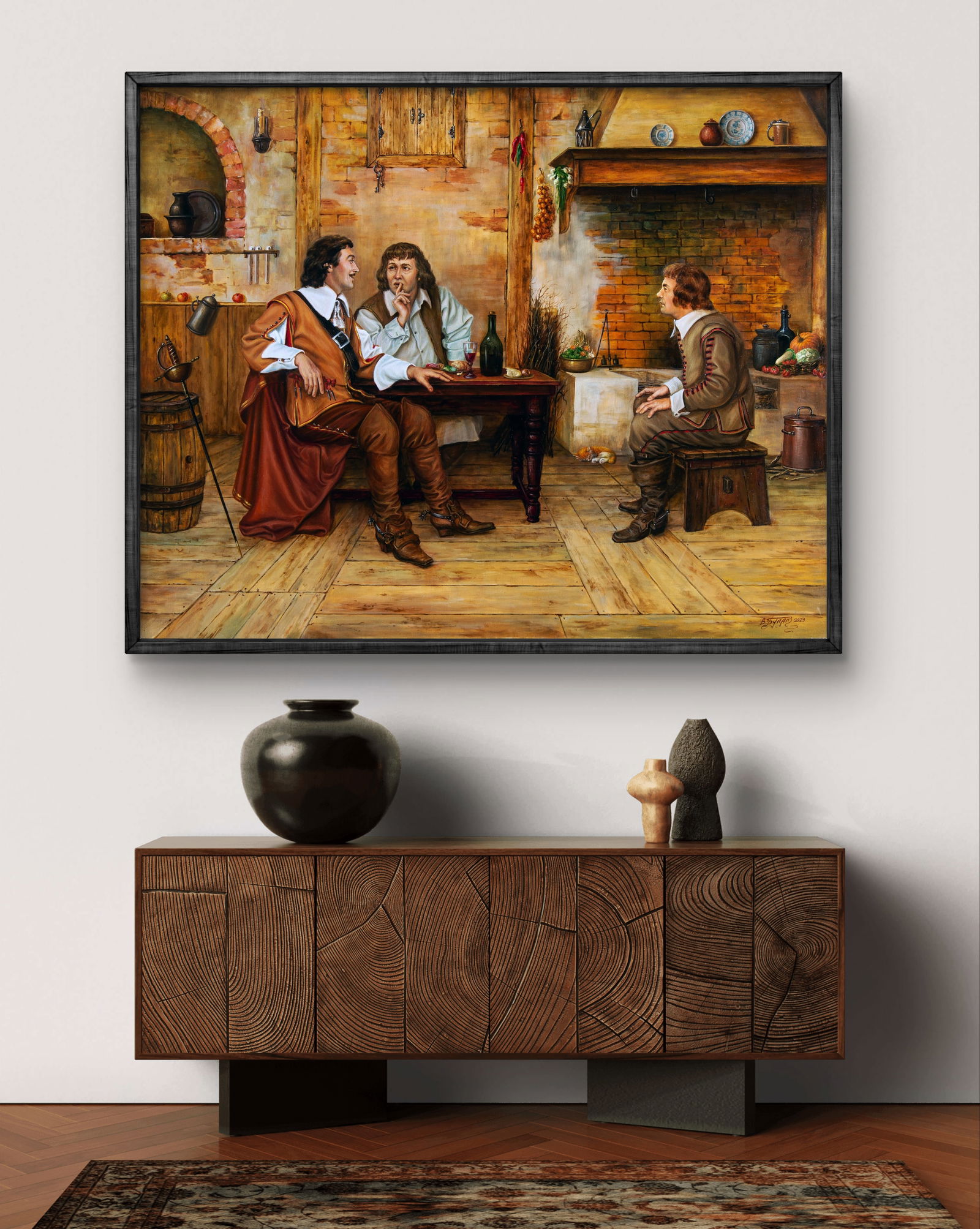 Oil painting The Secret of Porthos Valeriy Bulat - 3