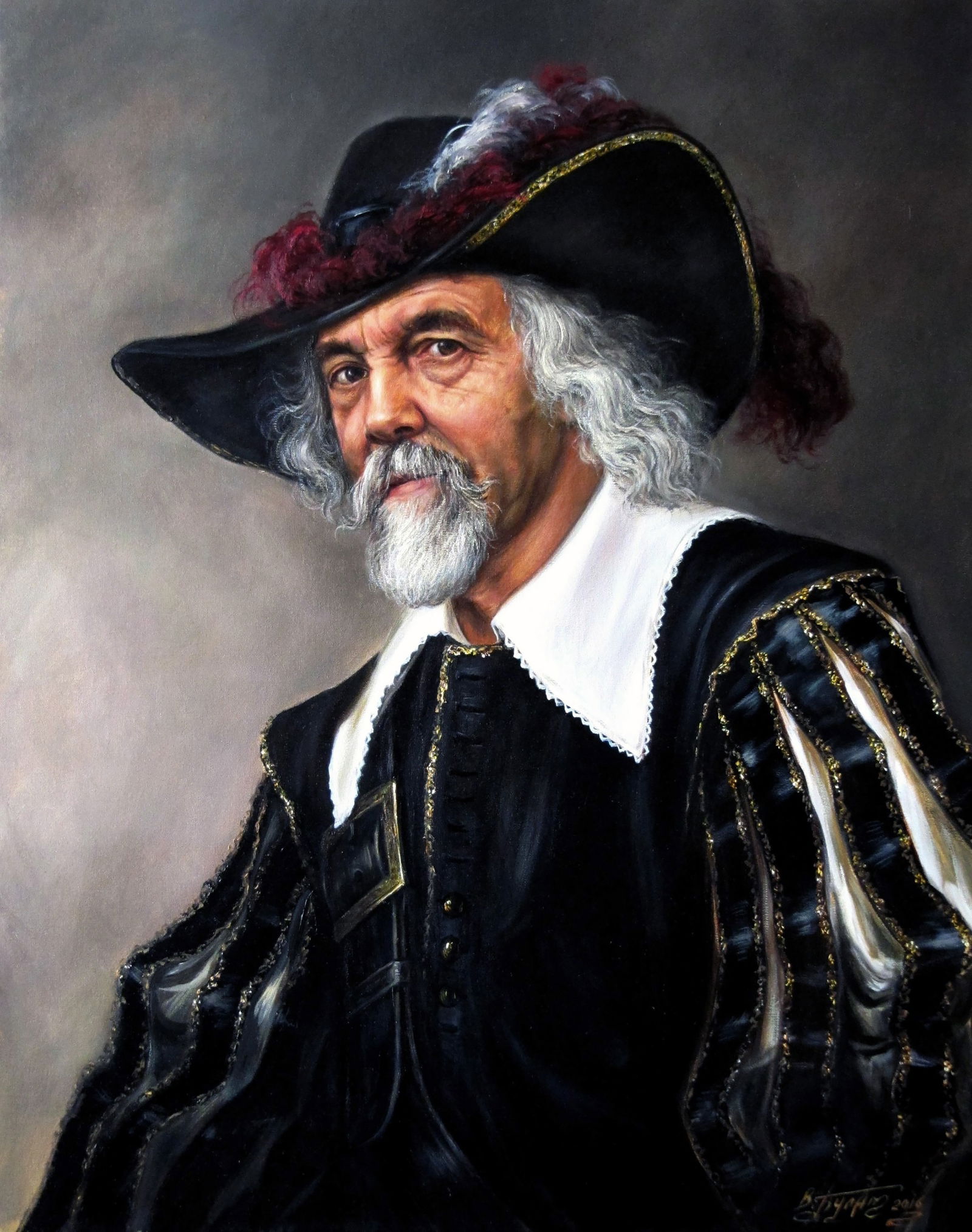 Oil painting Keep your friends luck Valeriy Bulat: Title: Oil painting Keep your friends luck Valeriy Bulat Description: 26BUL Painter: Valeriy Bulat Size: 50x40 cm/19.68x15.74 inches Components: oil, canvas Original painting - Based on A. Dumas's