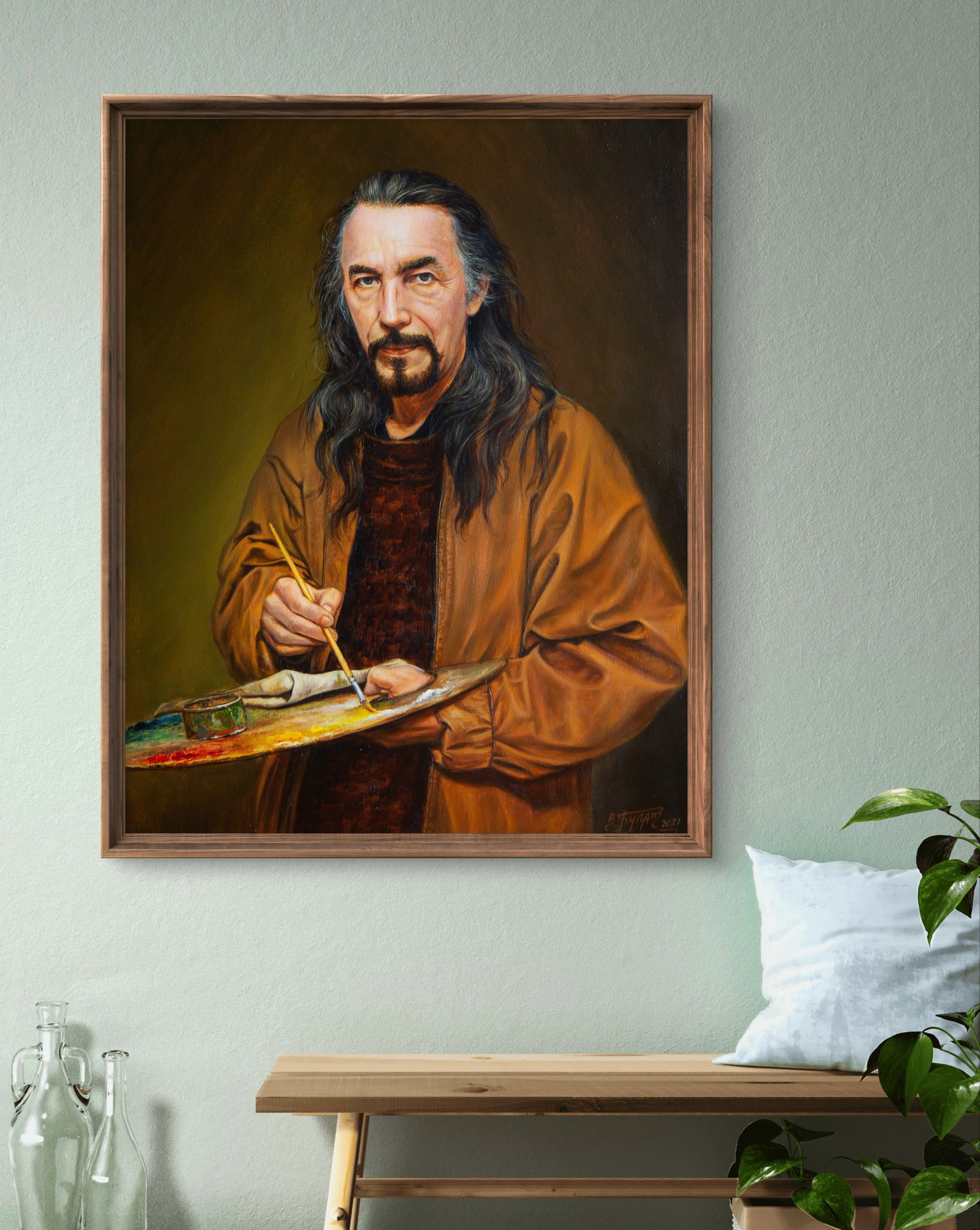 Oil painting An artist at work Valeriy Bulat - 2