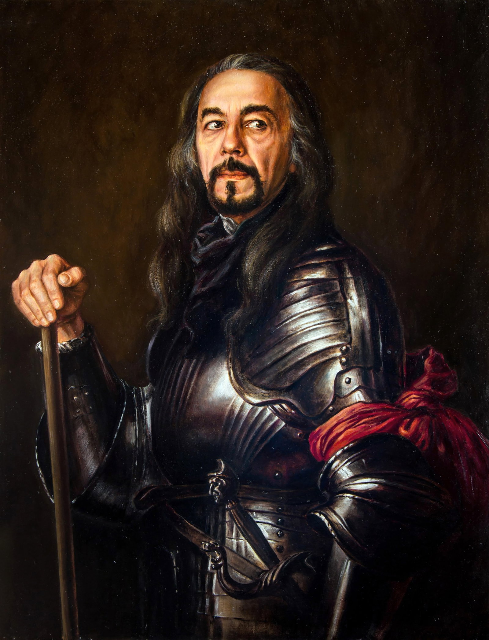 Oil painting Self-portrait in knight's armor Valeriy Bulat: Title: Oil painting Self-portrait in knight's armor Valeriy Bulat Description: 49BUL Painter: Valeriy Bulat Size: 65x50 cm/25.59x19.68 inches Components: oil, canvas Original painting - Based on a pai