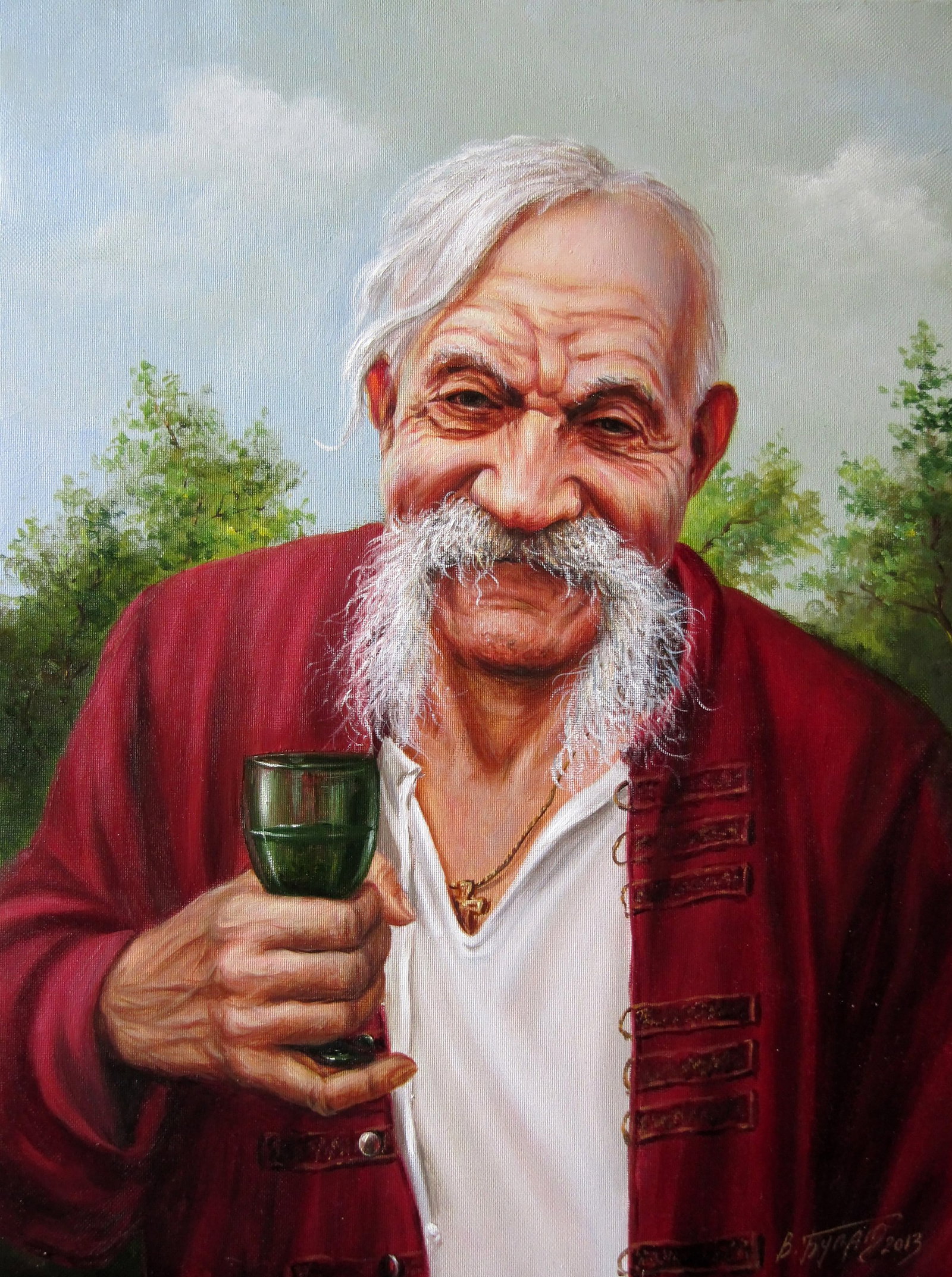 Oil painting We will Valeriy Bulat: Title: Oil painting We will Valeriy Bulat Description: 51BUL Painter: Valeriy Bulat Size: 40x30 cm/15.74x11.81 inches Components: oil, canvas Original painting CONDITION: excellent ARTIST: Bulat Valer