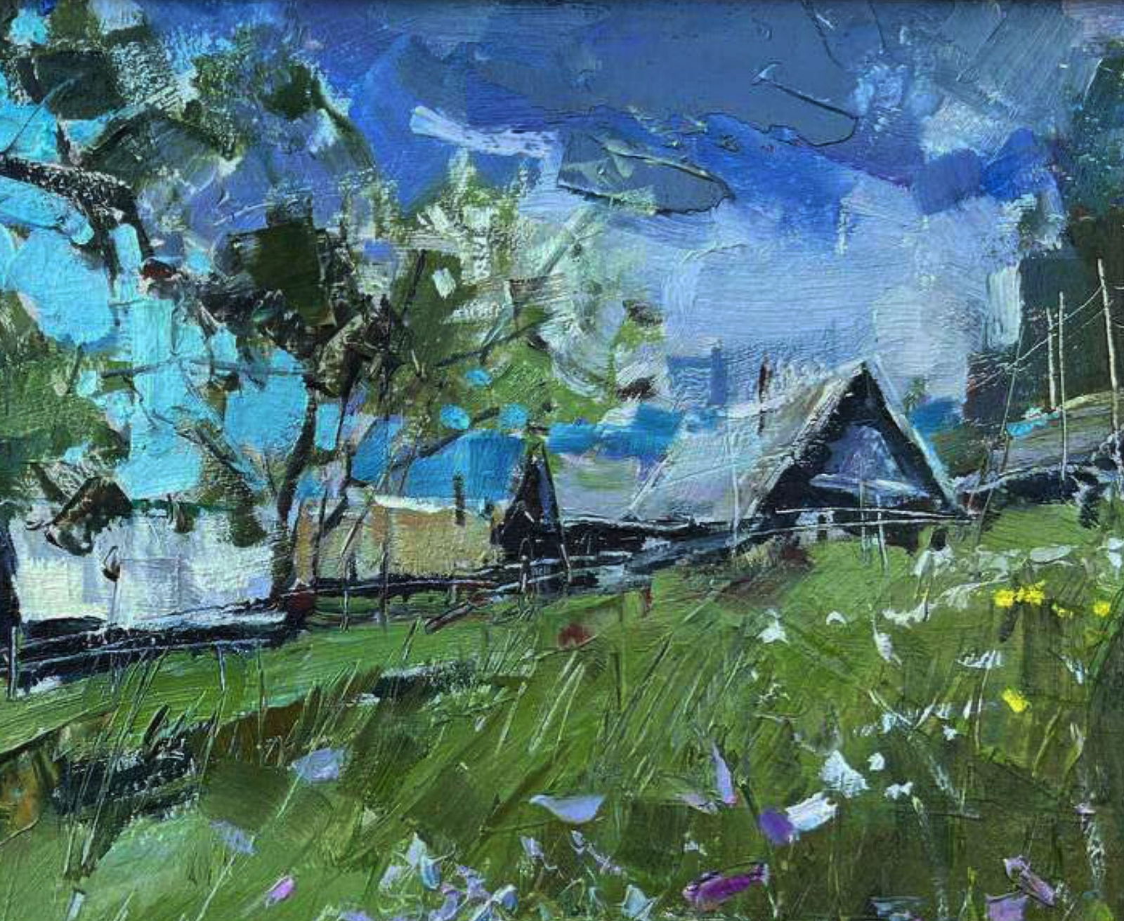Oil painting Village in the mountains Igor Lysytsya - 4