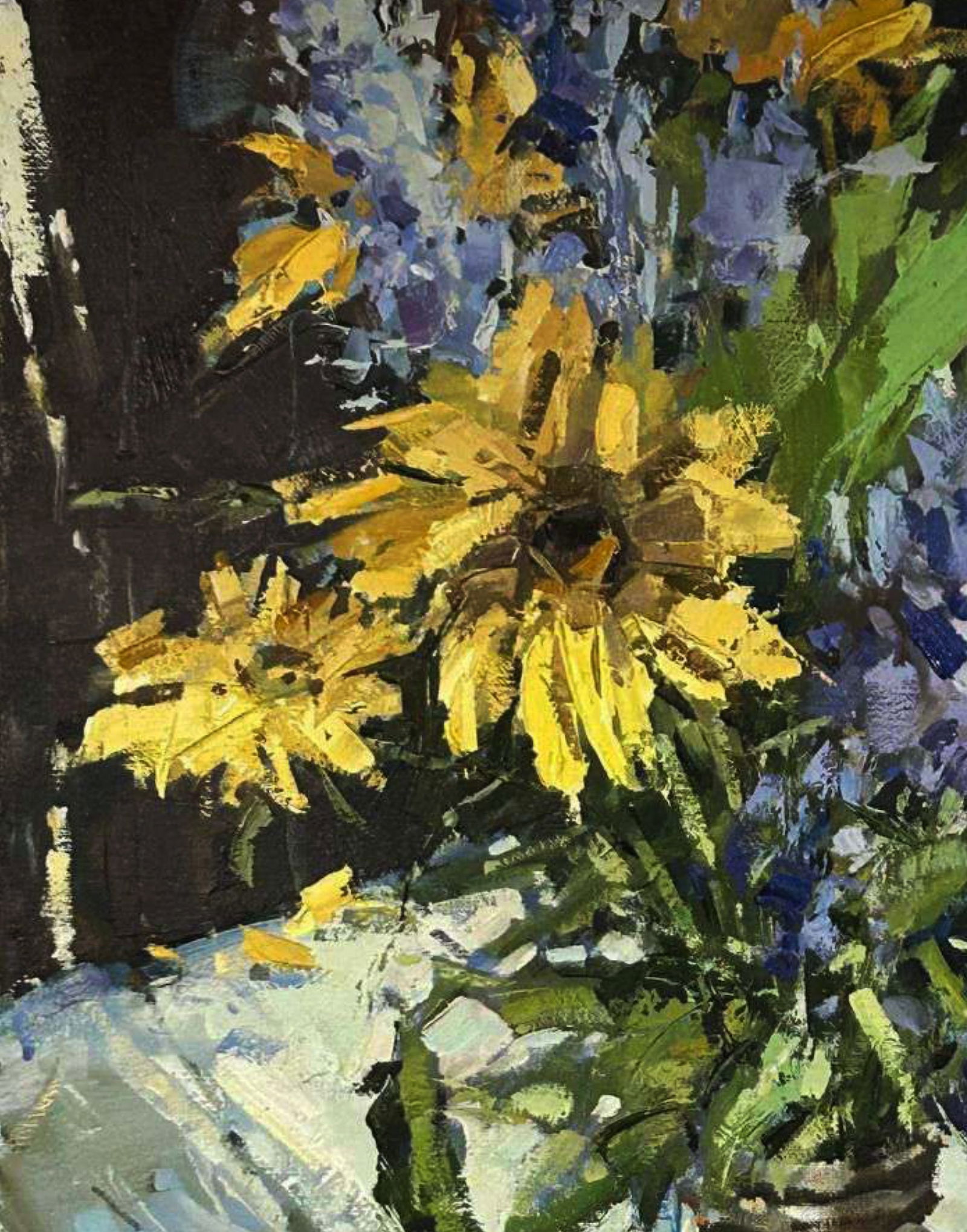 Oil painting Yellow and blue bouquet Igor Lysytsya - 2