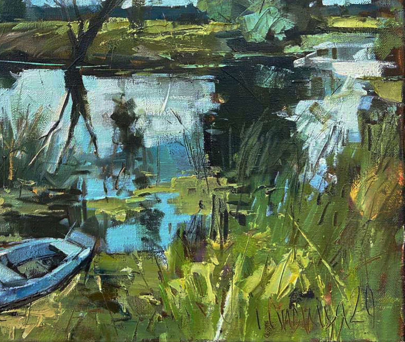 Oil painting On a summer fishing trip Igor Lysytsya - 2