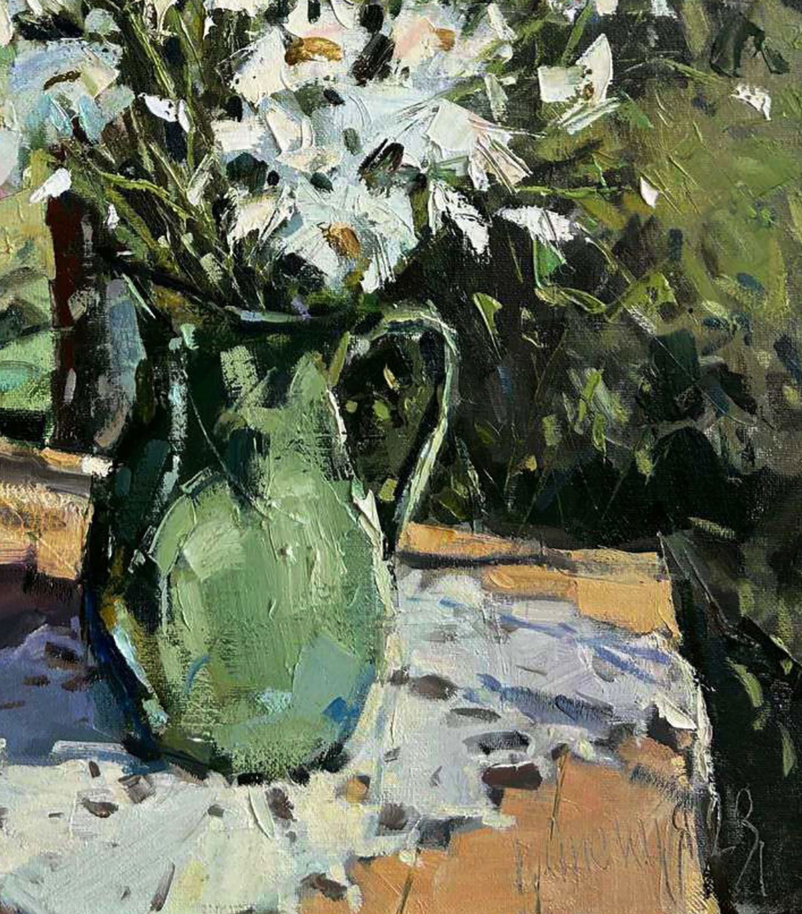 Oil painting A bouquet of flowers in the yard Igor Lysytsya - 2