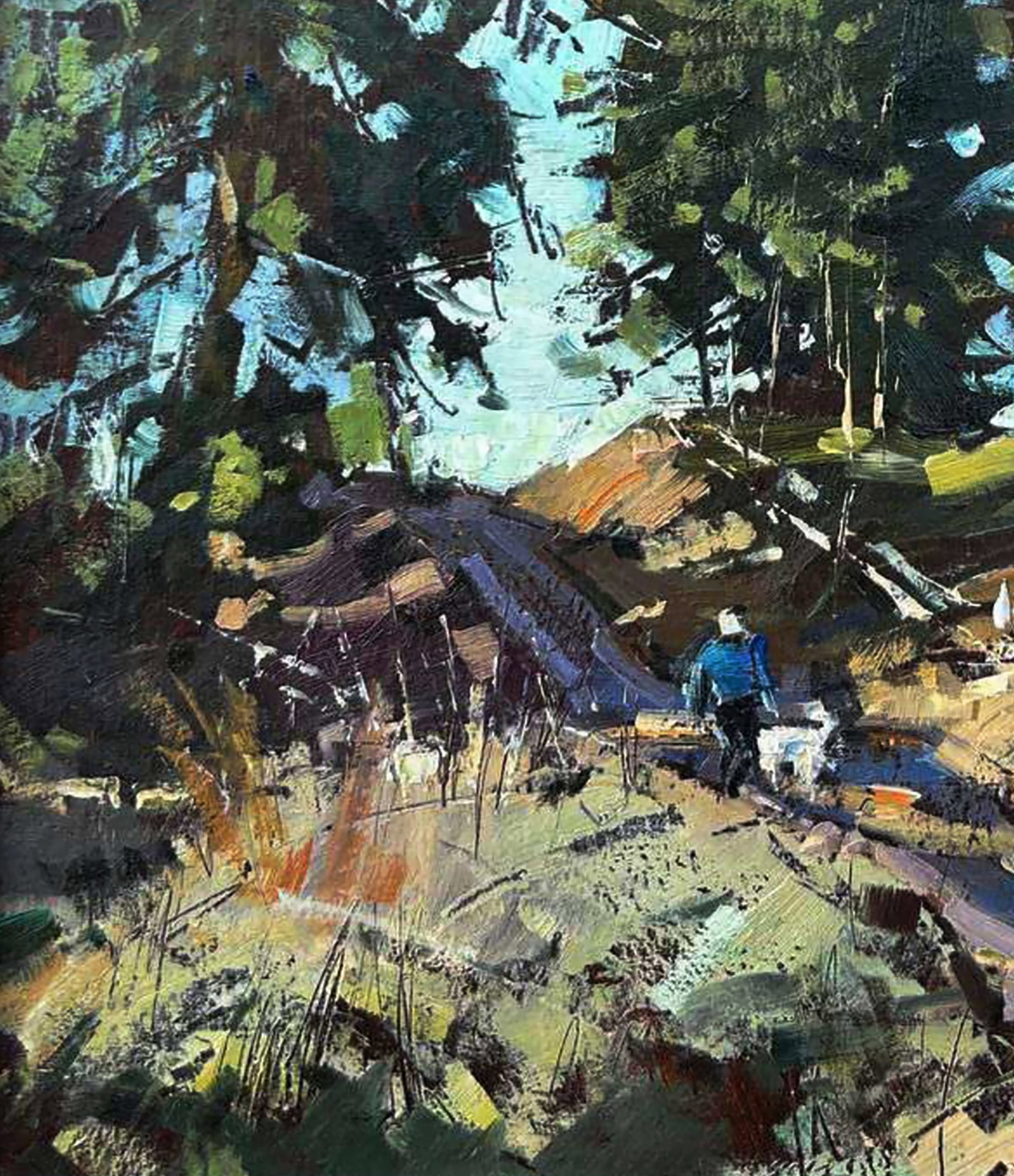 Oil painting On a walk in the forest Igor Lysytsya - 4
