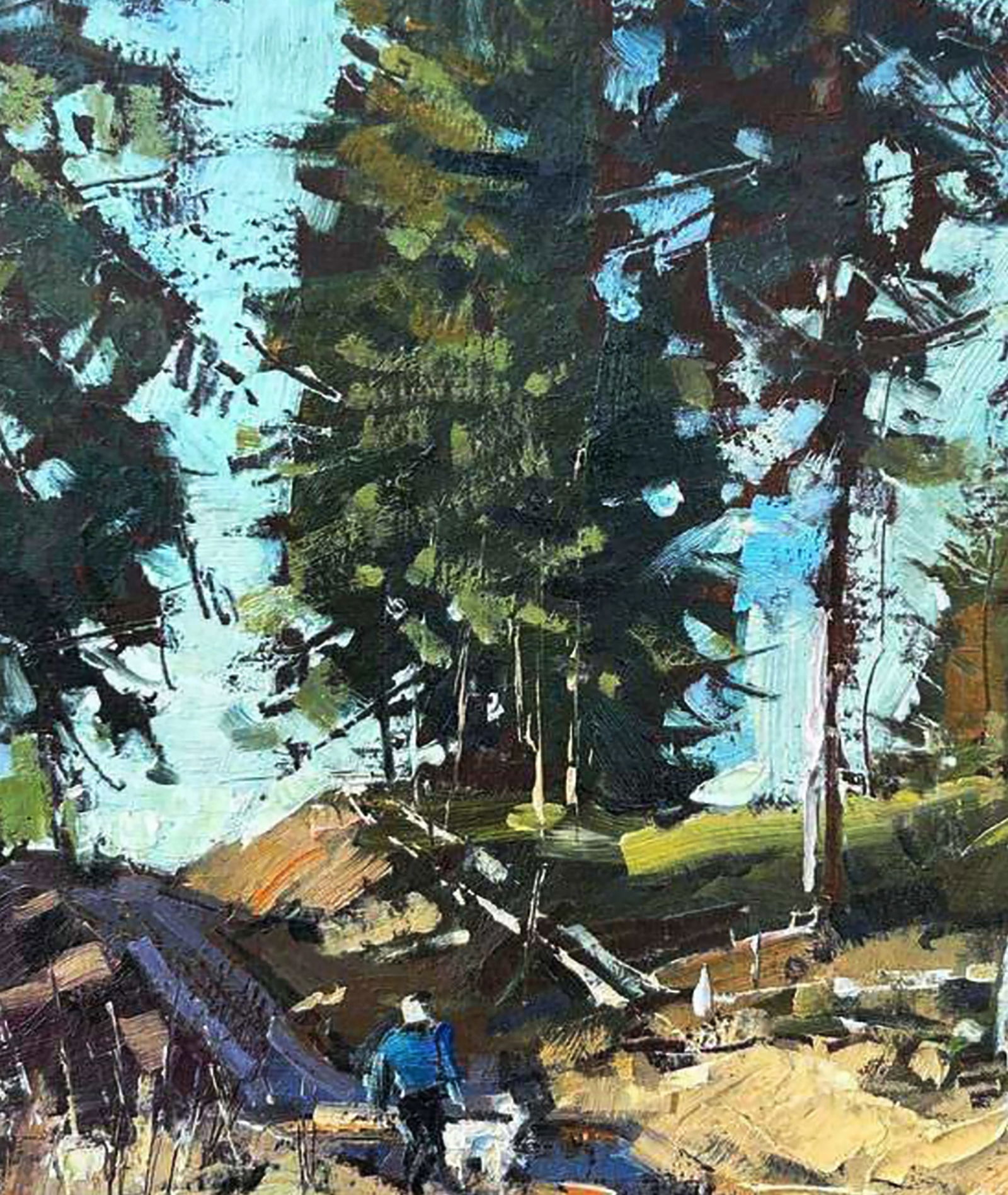 Oil painting On a walk in the forest Igor Lysytsya - 7